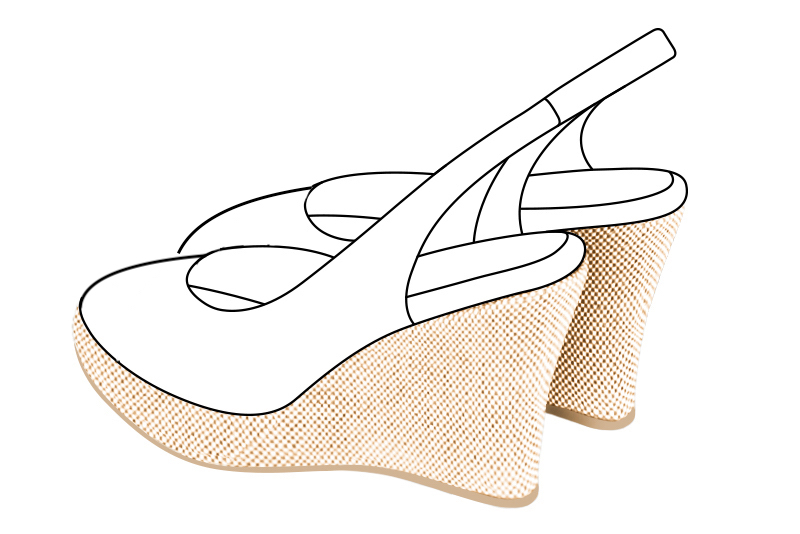 4 3&frasl;8 inch / 11 cm high wedge soles at the back and 0 recuphauteur_inch / 0 cm high at the front. Front view - Florence KOOIJMAN